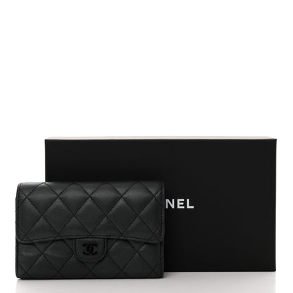 Chanel Lambskin Quilted Medium Flap Wallet So Black 9 of 9
