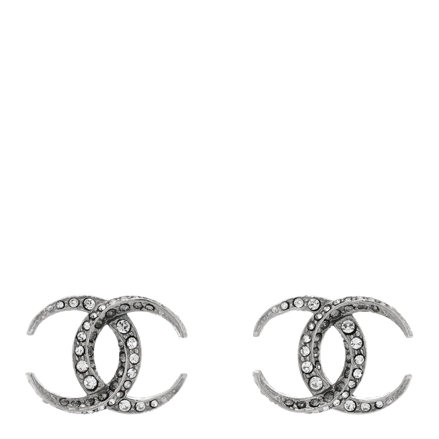 Crystal CC Earrings Silver