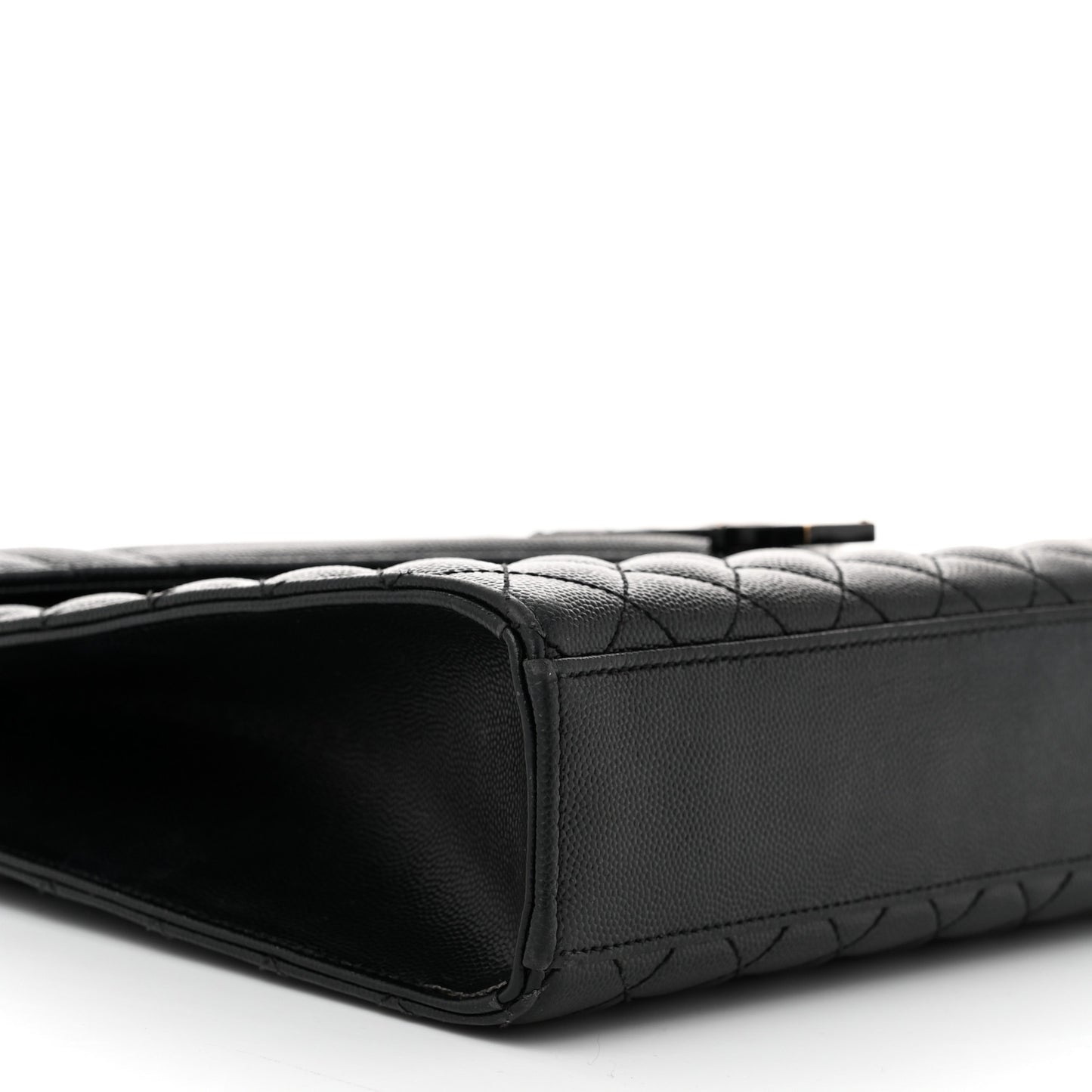 Grain De Poudre Textured Mixed Matelasse Large Triquilt Monogram Monochrome Satchel Black