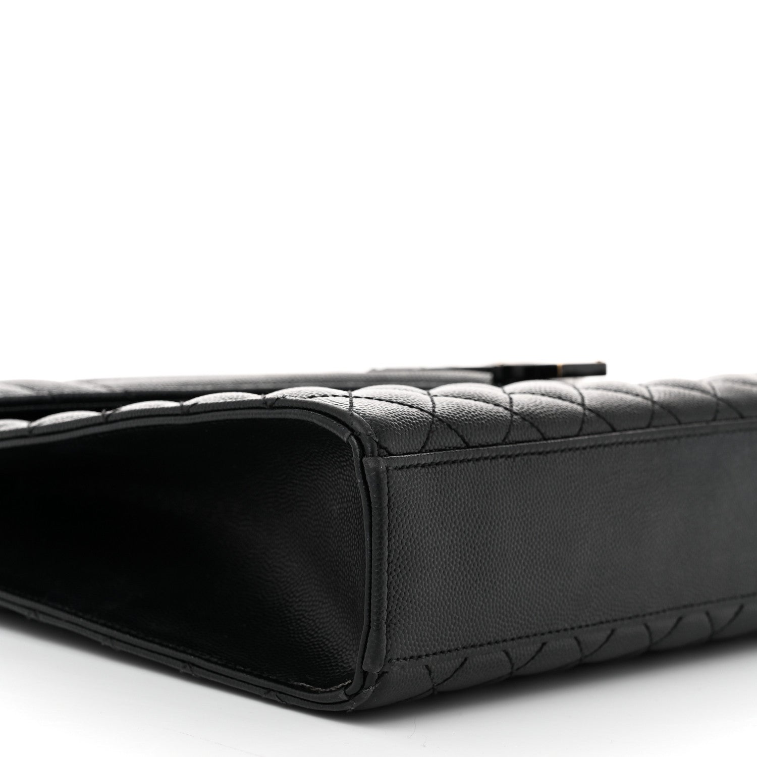 Saint Laurent Grain De Poudre Textured Mixed Matelasse Large Triquilt Monogram Monochrome Satchel Black 9 of 12