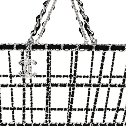 Chanel Brass Calfskin Medium Grocery By Chanel Shopping Basket Silver 7 of 8