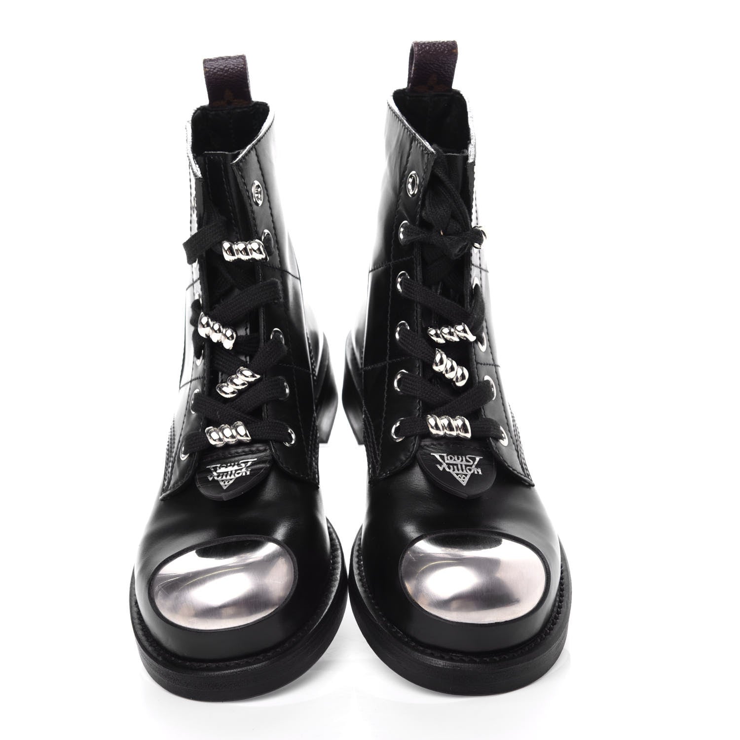 Louis Vuitton Calfskin Metropolis Flat Ranger Boots 37 Black 5 of 10