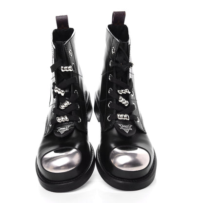 Louis Vuitton Calfskin Metropolis Flat Ranger Boots 37 Black 5 of 10