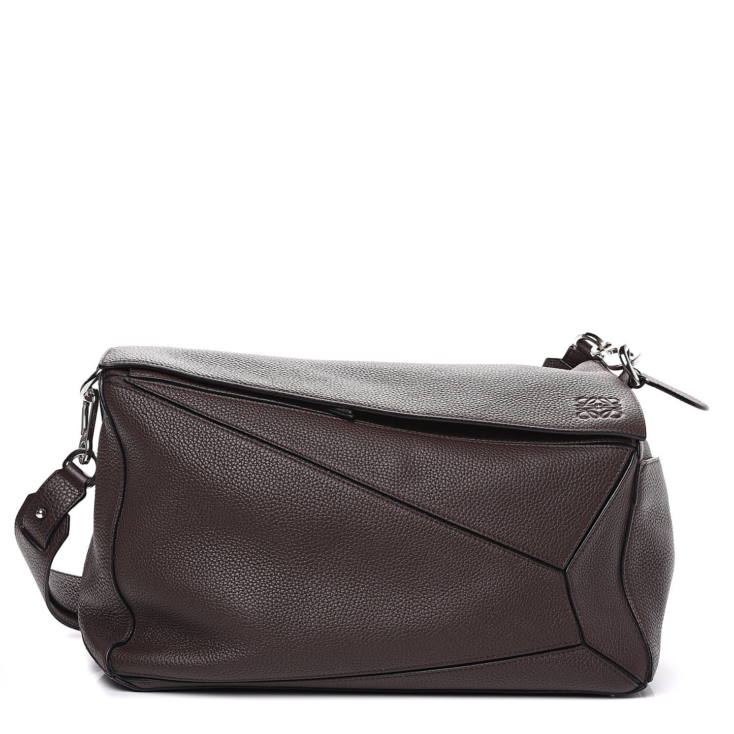 Calfskin Large Puzzle Bag Dark Brown