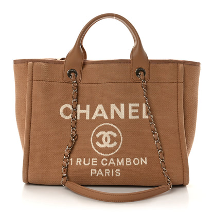 Chanel Mixed Fibers Small Deauville Tote Camel 2 of 10