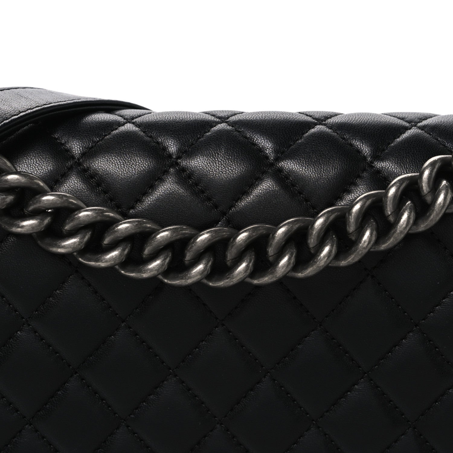 Chanel Lambskin Quilted Medium Boy Flap Black 8 of 10