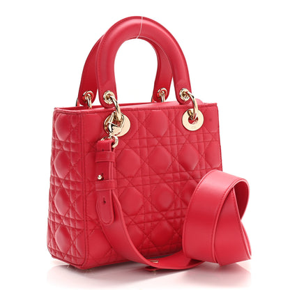 Christian Dior Lambskin Cannage Small My ABCDior Lady Dior Red 3 of 10