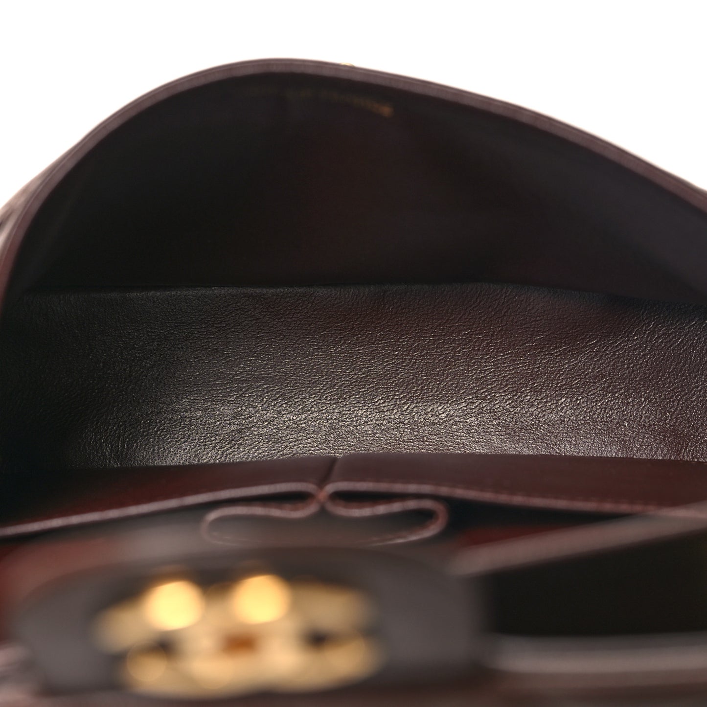 Lambskin Quilted Small Double Flap Dark Brown