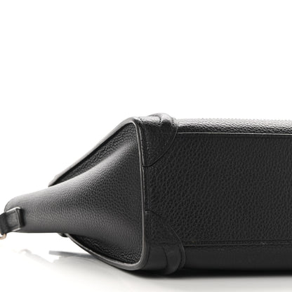 Celine Drummed Calfskin Nano Luggage Black 8 of 9