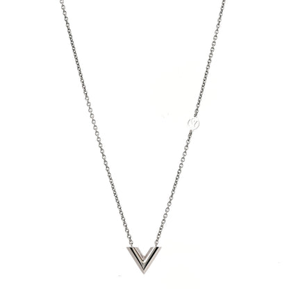 Louis Vuitton Metal Essential V Supple Necklace Silver 1 of 5