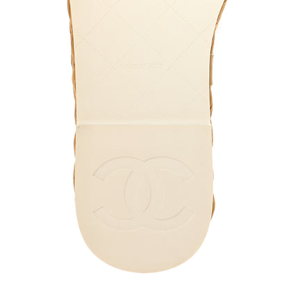 Chanel Terry Cloth Raffia CC Logo Thong Sandals 37 White 6 of 13