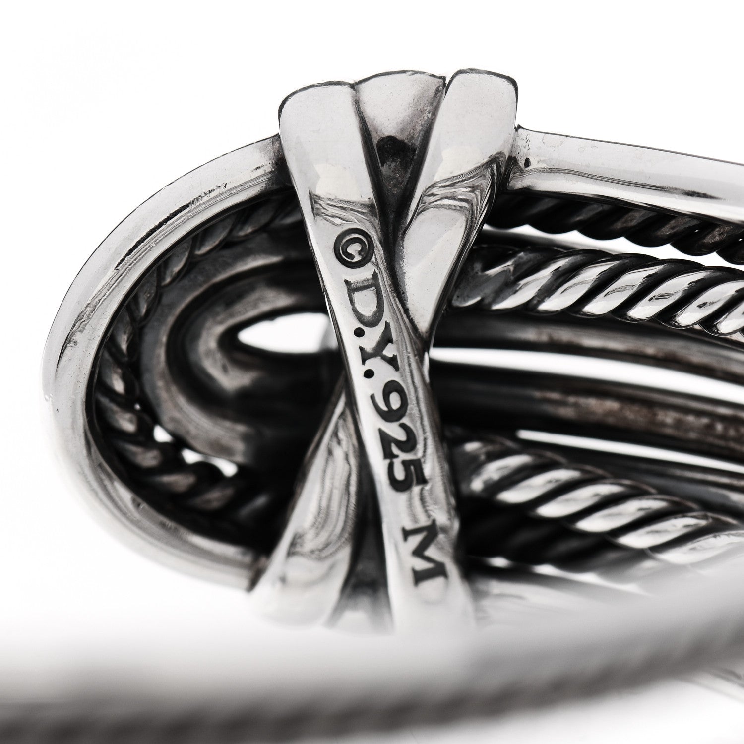 David Yurman Sterling Silver Wide Crossover Cuff Bracelet 3 of 3