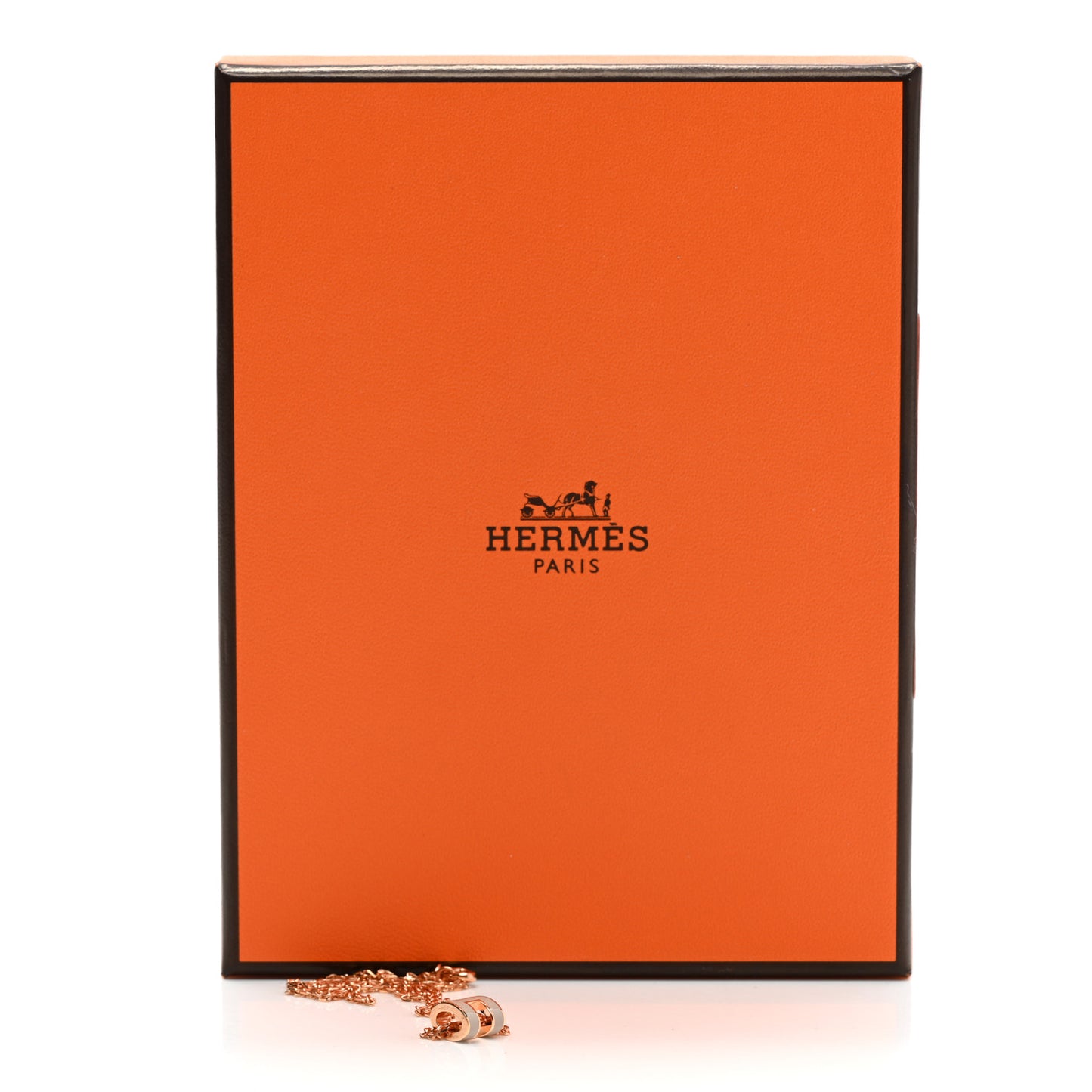 Lacquered Rose Gold Mini Pop H Pendant Necklace Marron Glace