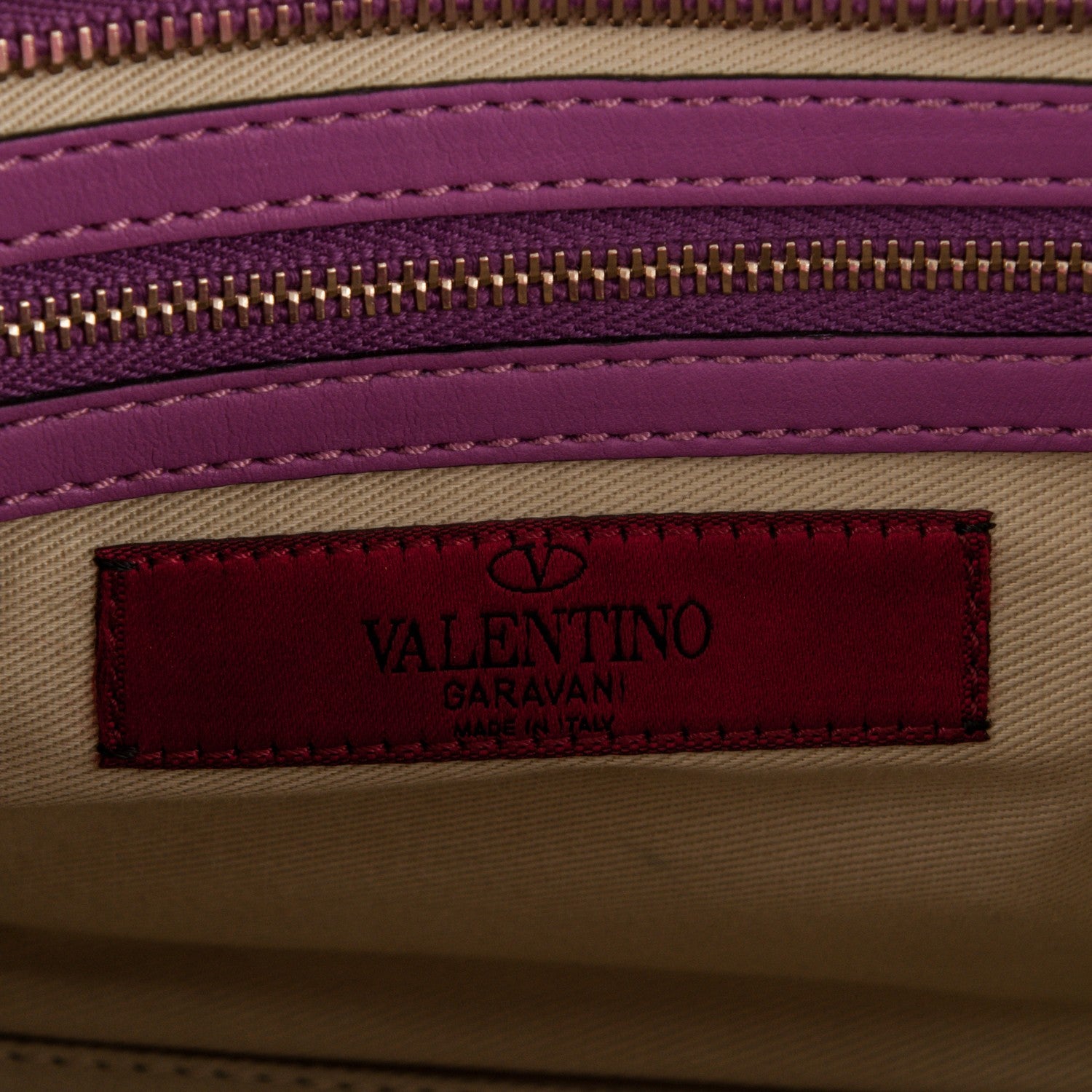 Valentino Garavani Vitello Small Rockstud Double Handle Tote Purple Violet 6 of 6