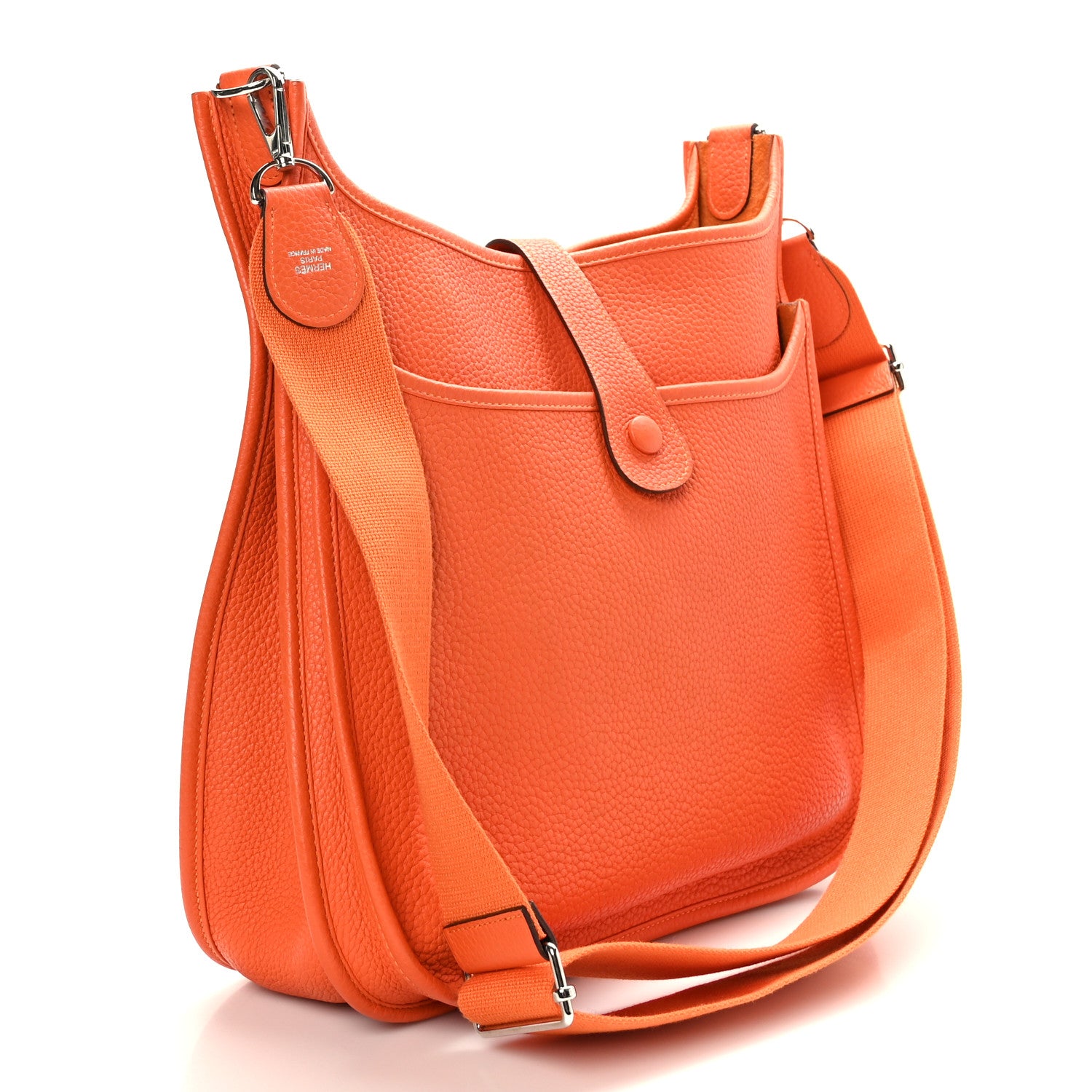 Hermes Taurillon Clemence Evelyne III GM Orange 3 of 9