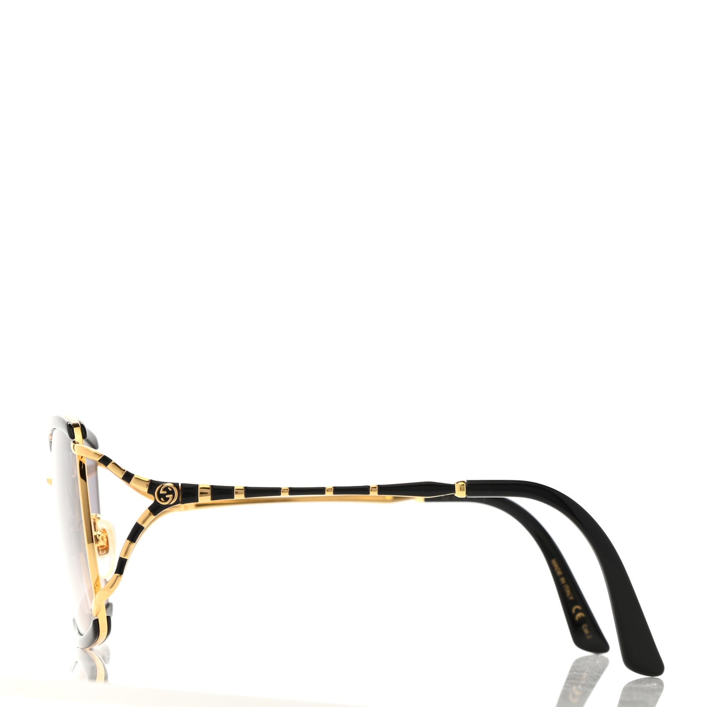 Metal Square Frame GG0593SK Sunglasses Gold Black