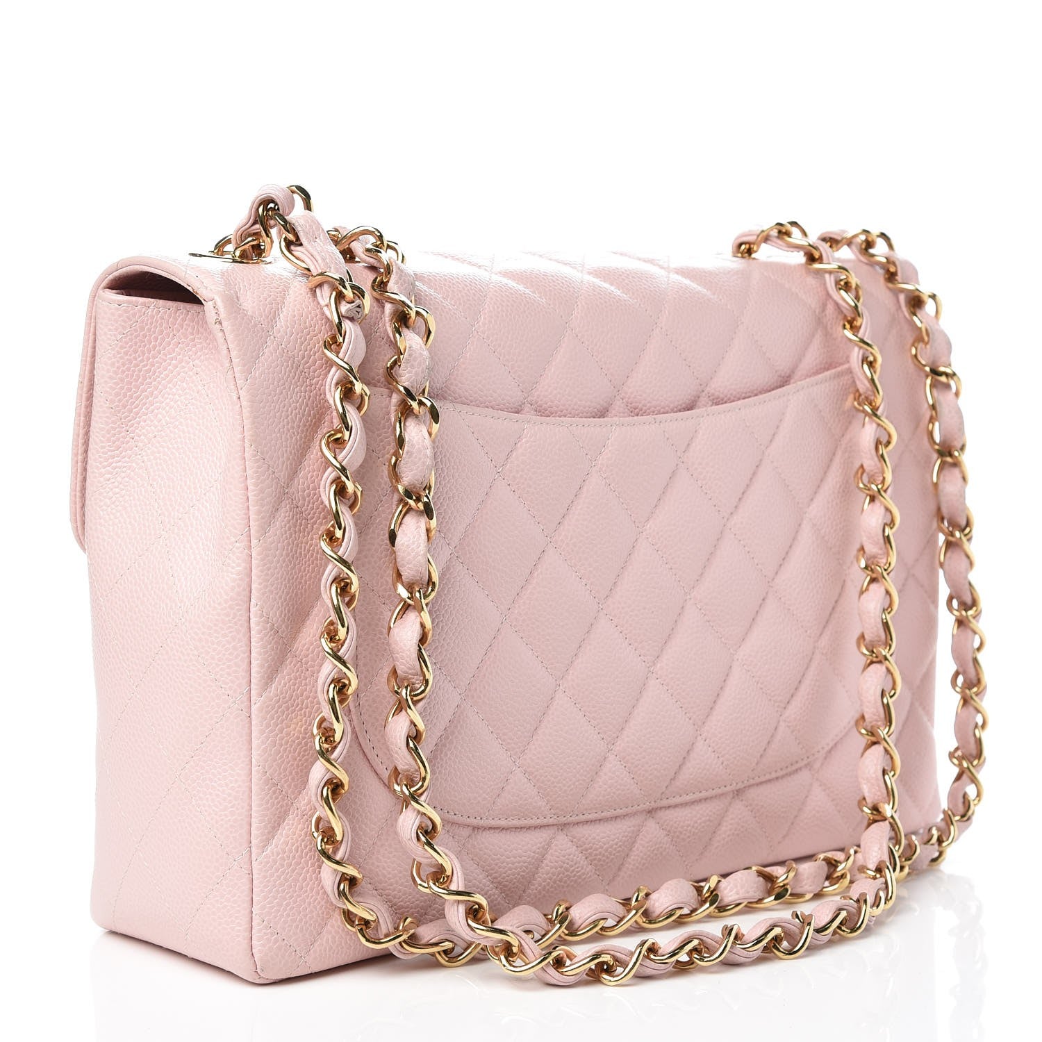 Chanel Caviar Quilted Jumbo Single Flap Light Pink 4 of 9