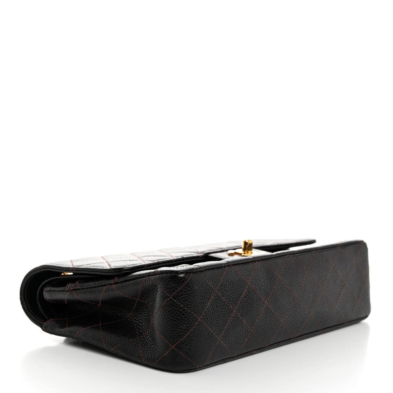 Chanel Caviar Quilted Medium Double Flap Dark Brown 4 of 11