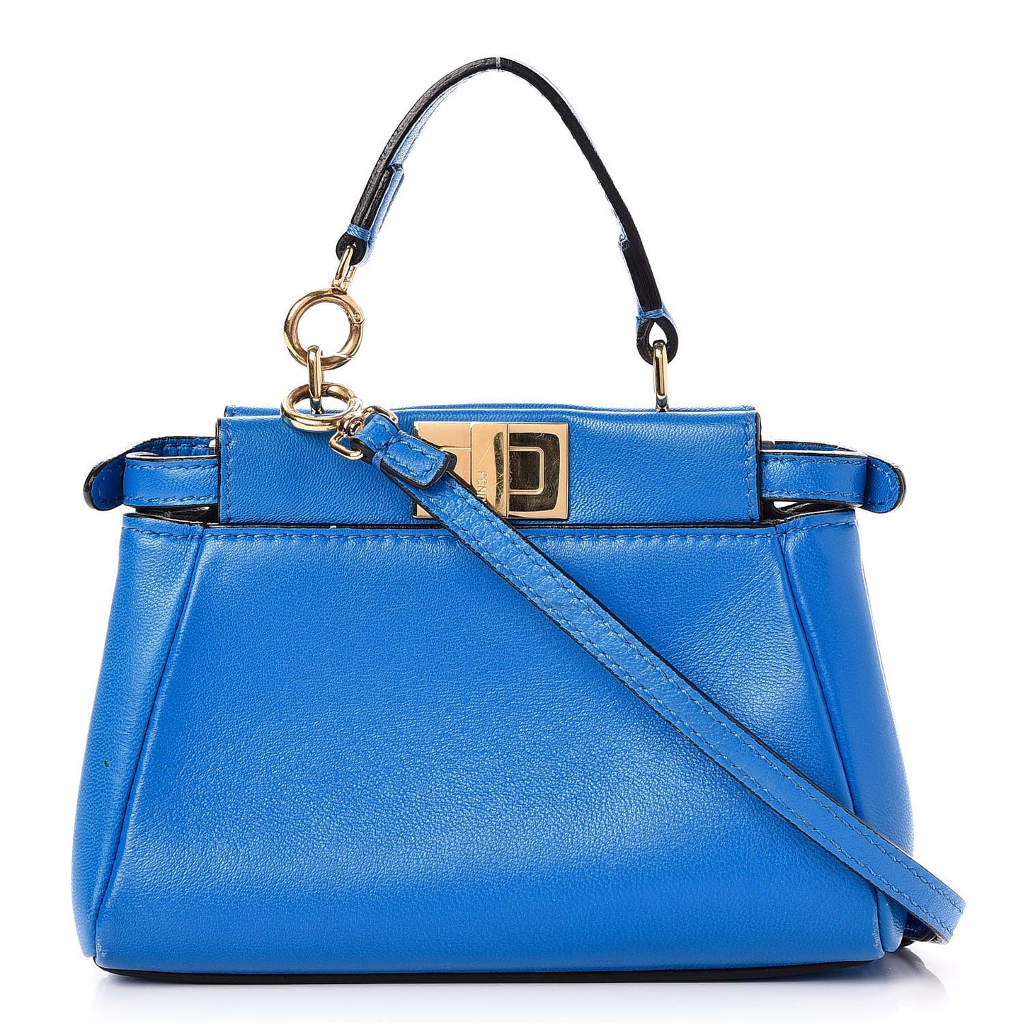 Shiny Nappa Micro Peekaboo Iconic Satchel Blue Royal