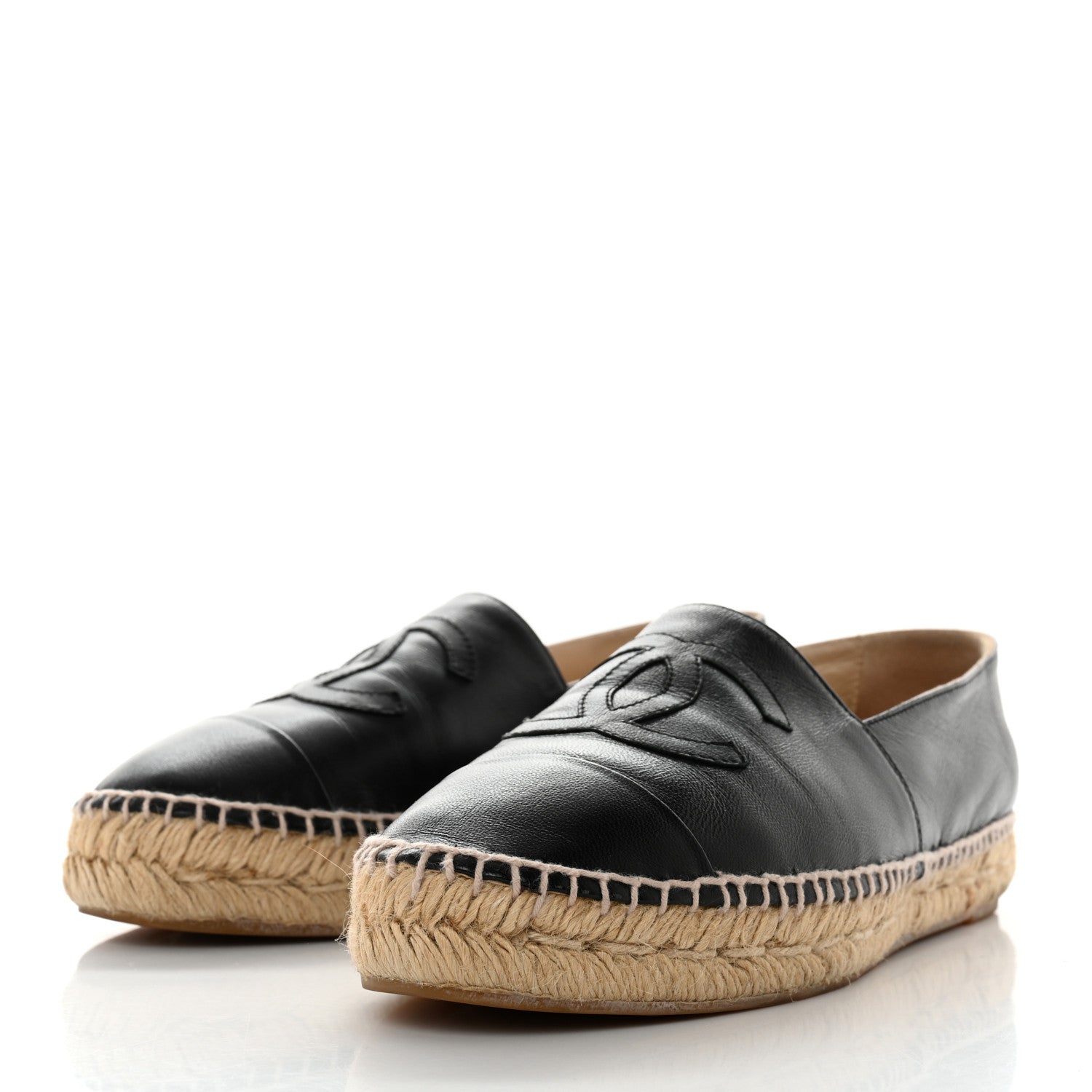 Chanel Lambskin CC Espadrilles 40 Black 3 of 10