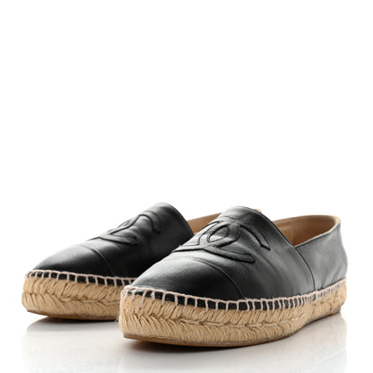 Chanel Lambskin CC Espadrilles 40 Black 3 of 10