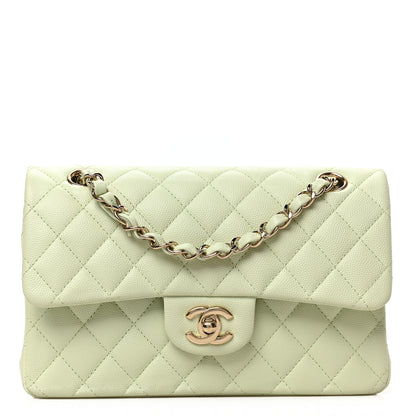 Chanel Caviar Quilted Small Double Flap Light Green 1 of 9