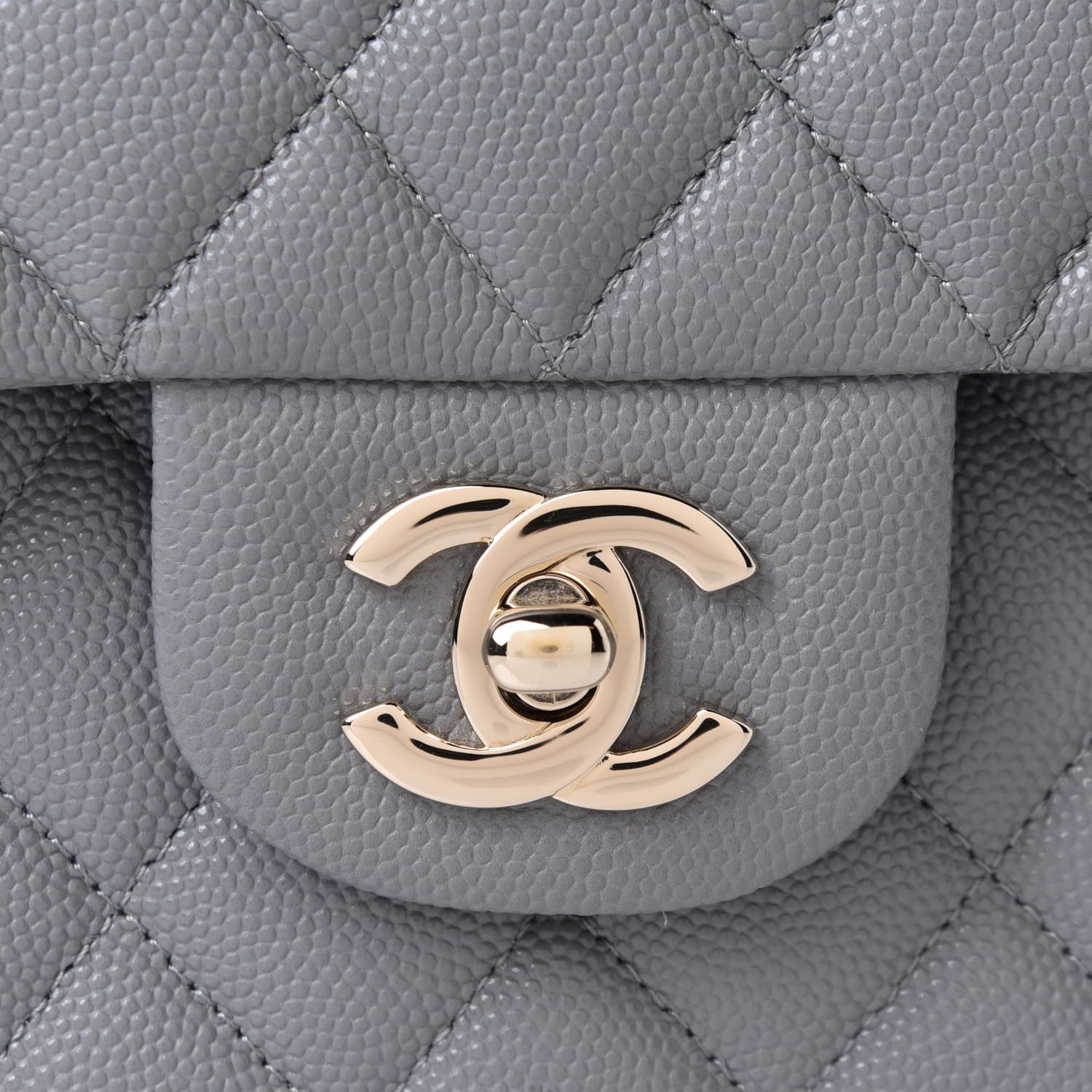 Chanel Caviar Quilted Medium Double Flap Grey 7 of 10