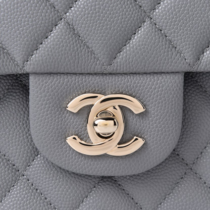 Chanel Caviar Quilted Medium Double Flap Grey 7 of 10