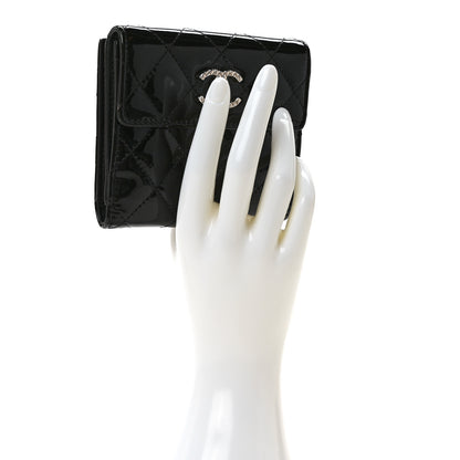 Chanel Patent Quilted Brilliant Compact Wallet Black 2 of 7