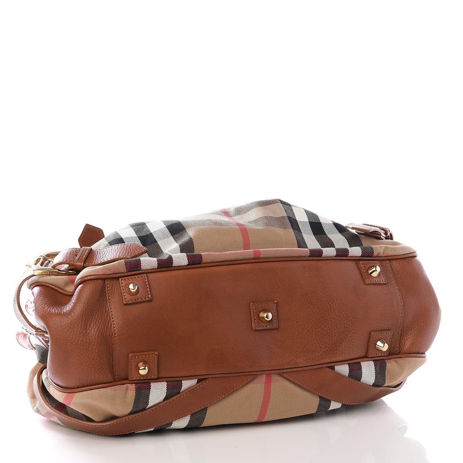Burberry House Check Buckle Tote Dark Tan 3 of 8