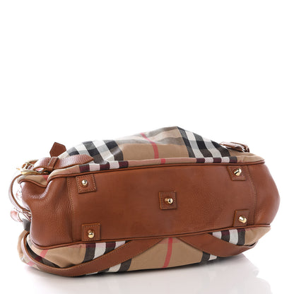 Burberry House Check Buckle Tote Dark Tan 3 of 8