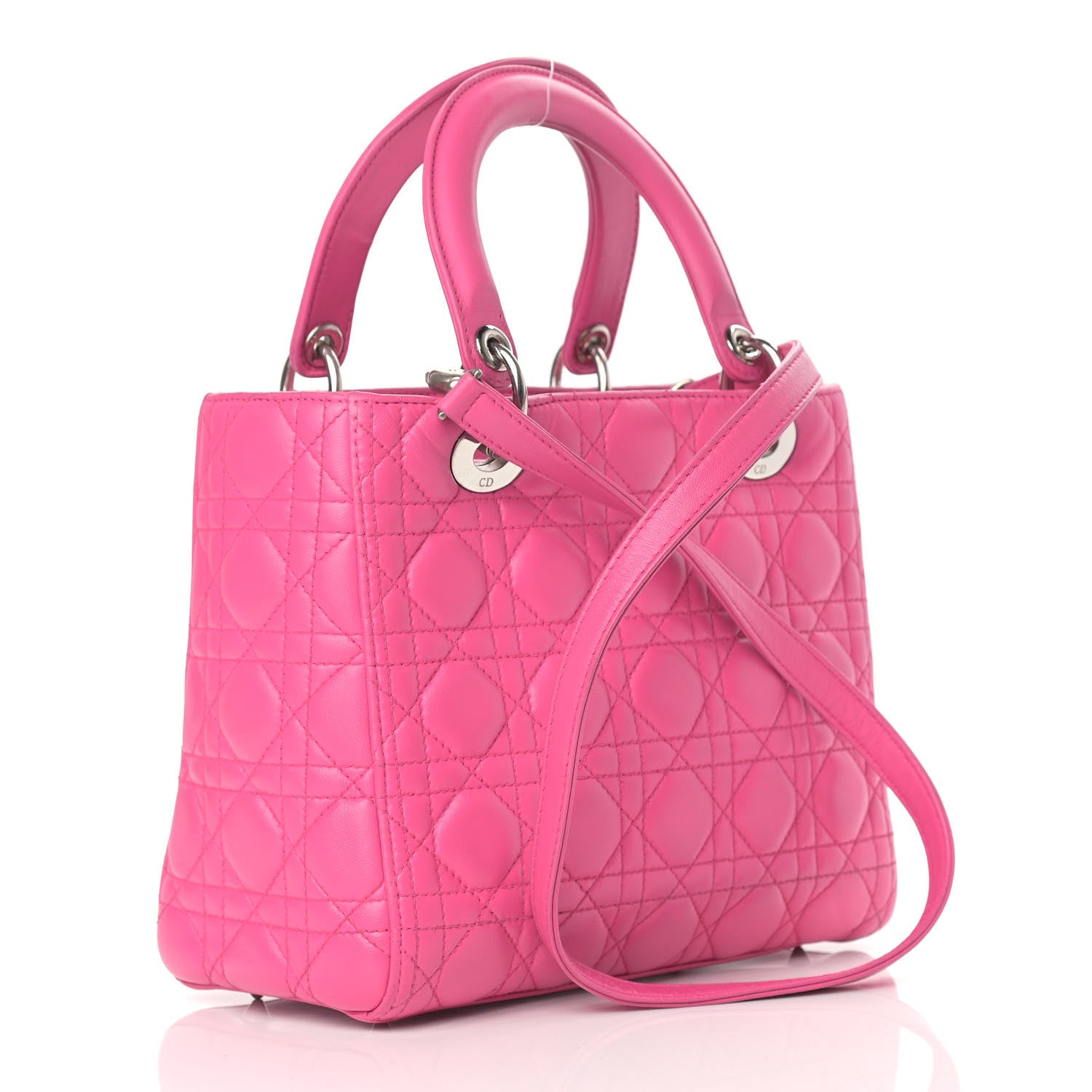 Christian Dior Lambskin Cannage Medium Lady Dior Pink 2 of 15
