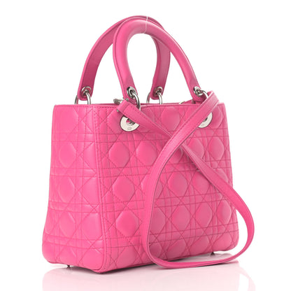 Christian Dior Lambskin Cannage Medium Lady Dior Pink 2 of 15