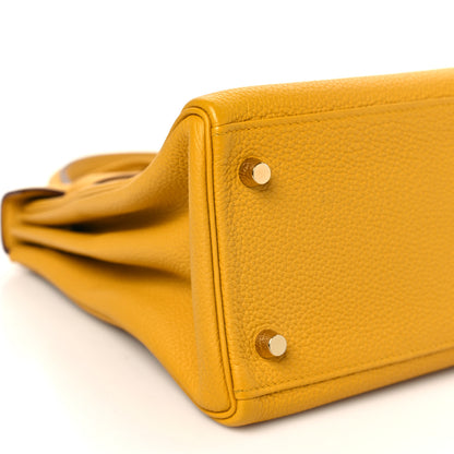 Hermes Togo Kelly Retourne 28 Jaune Ambre 9 of 11