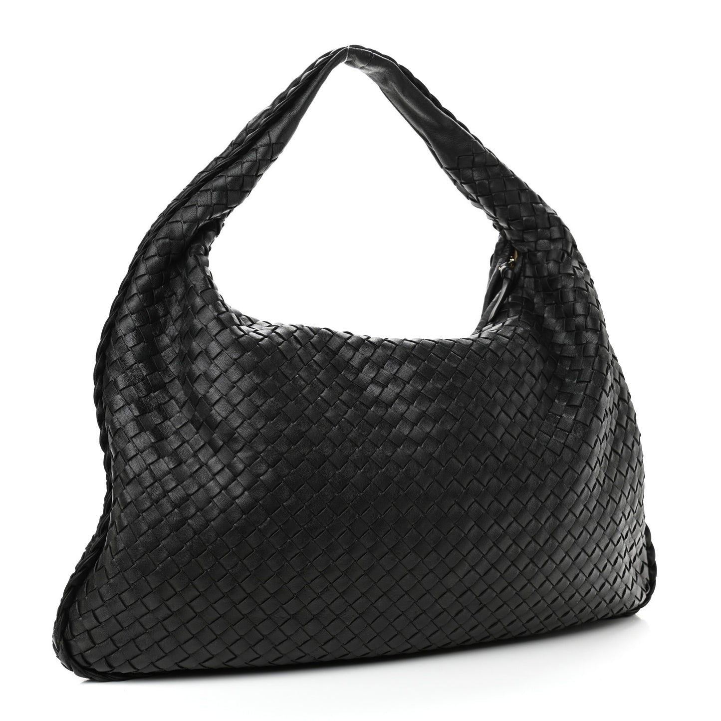 Nappa Intrecciato Large Veneta Hobo Black