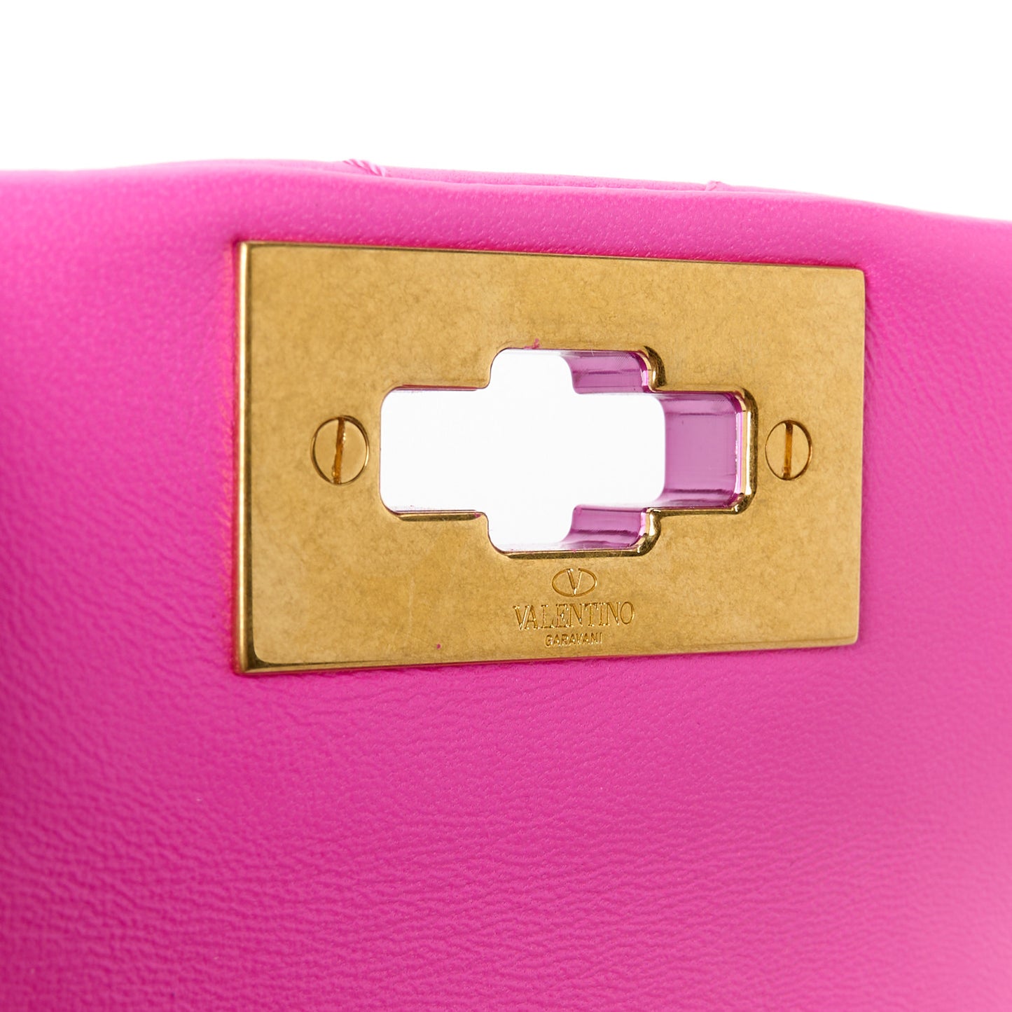 Nappa Lacquer Monochrome Mini Roman Stud Shoulder Bag Pink PP