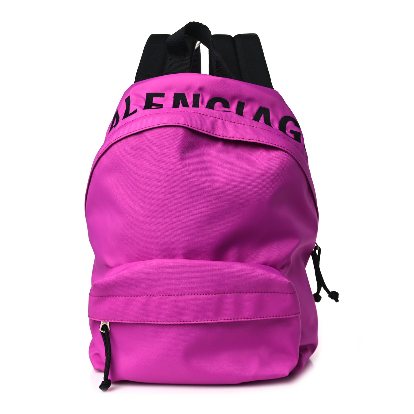 Sport Nylon Logo Embroidered S Wheel Backpack Fuchsia Black