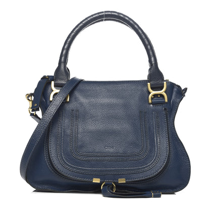 Chloe Calfskin Medium Marcie Satchel Royal Navy 1 of 10