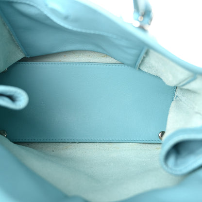 Balenciaga Supple Calfskin Papier Mini A4 Zip Around Tote Bleu Caraibes 6 of 12