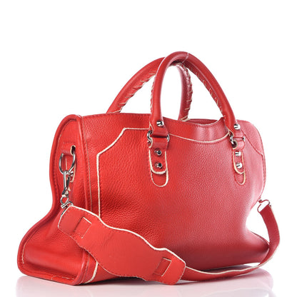 Balenciaga Supple Grained Calfskin Classic Silver Hardware Highlight City Rouge Fraise 4 of 10