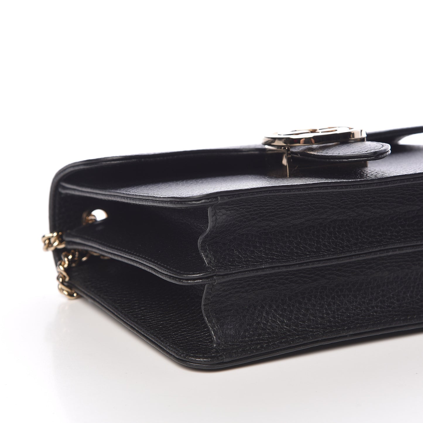 Dollar Calfskin Small Interlocking G Shoulder Bag Black