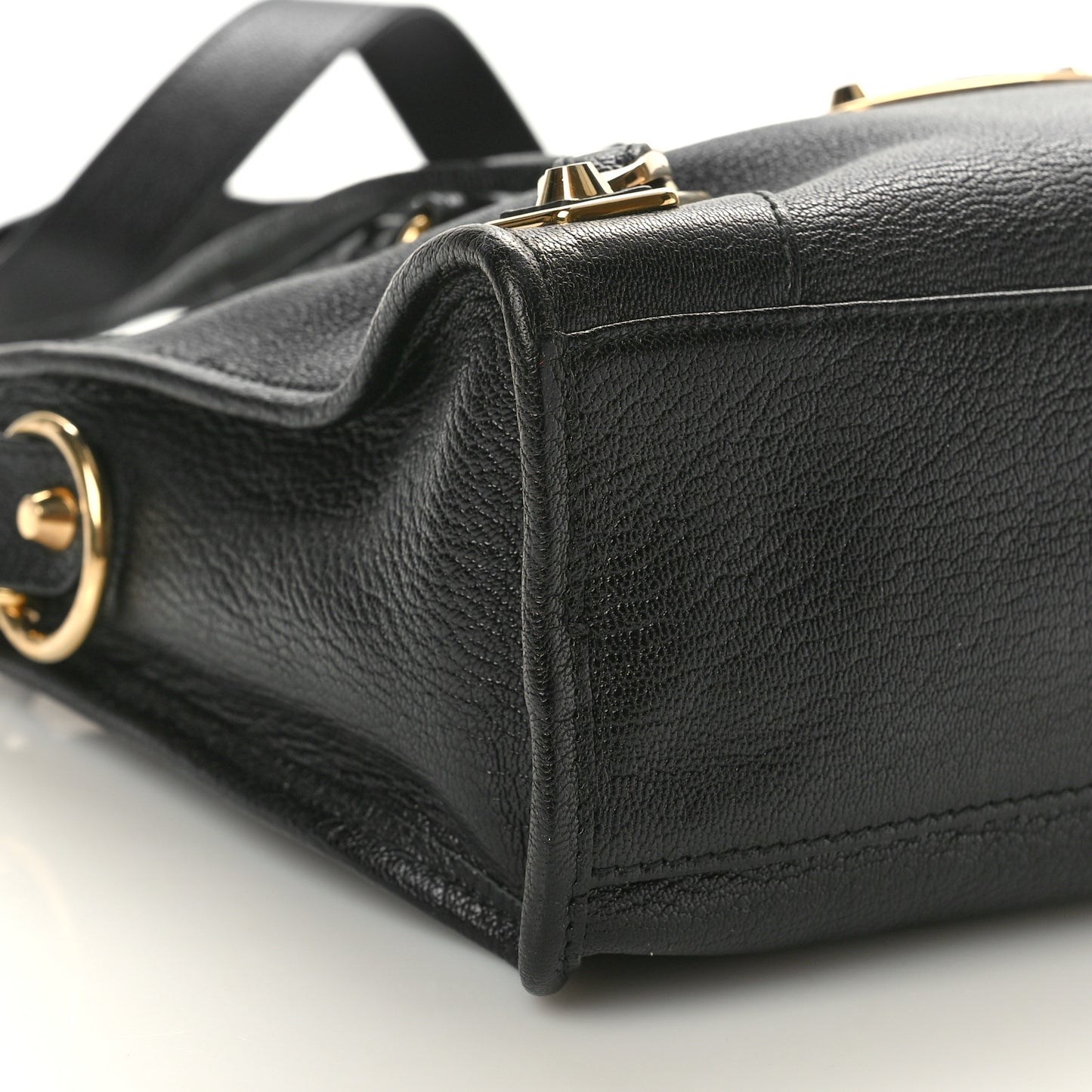 Chevre Gold Metallic Edge Hardware S City Black