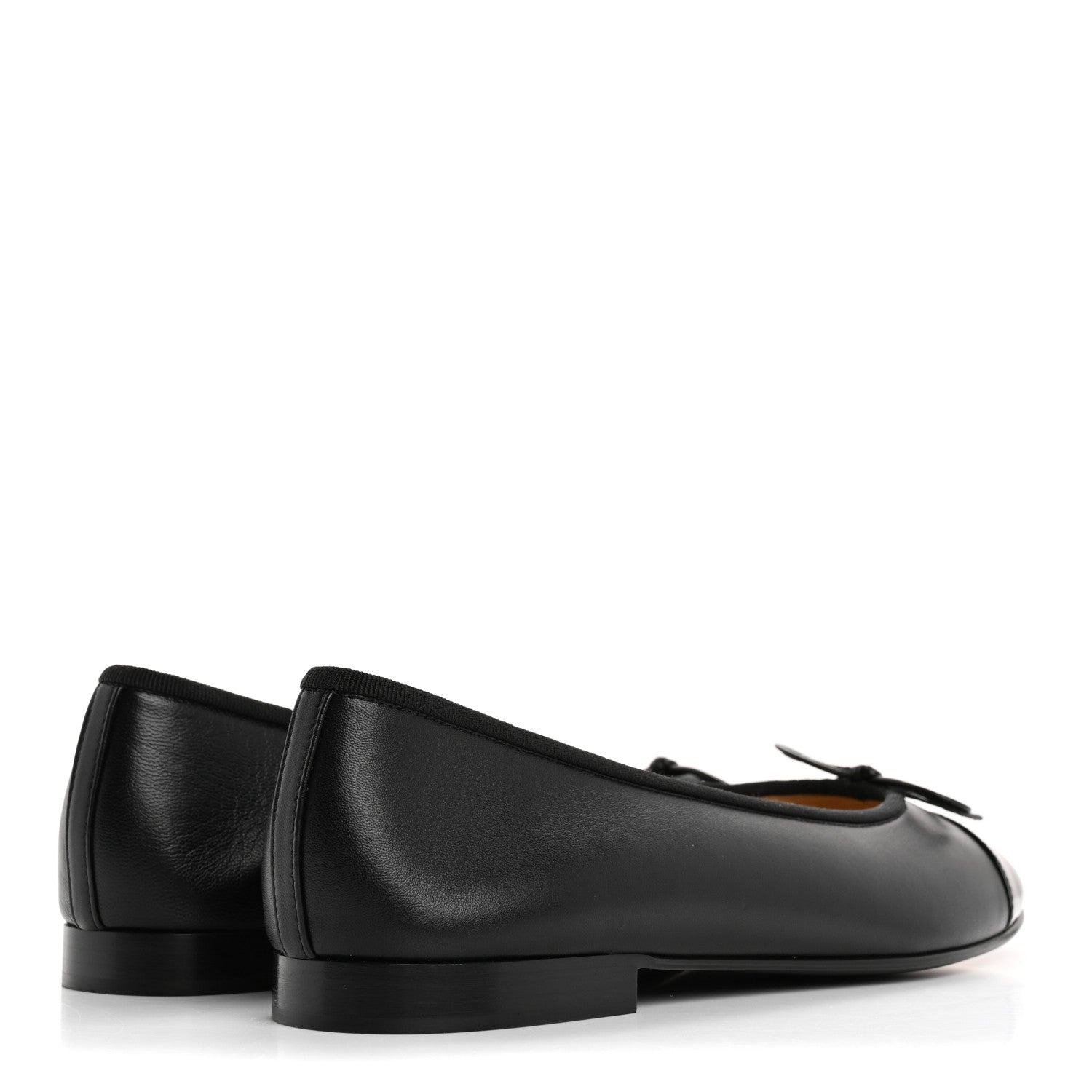 Chanel Lambskin Patent Cap Toe Ballerina Flats 39.5 Black 5 of 10