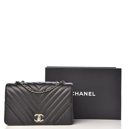 Chanel Calfskin Chevron Quilted Statement Flap Black 11 of 11