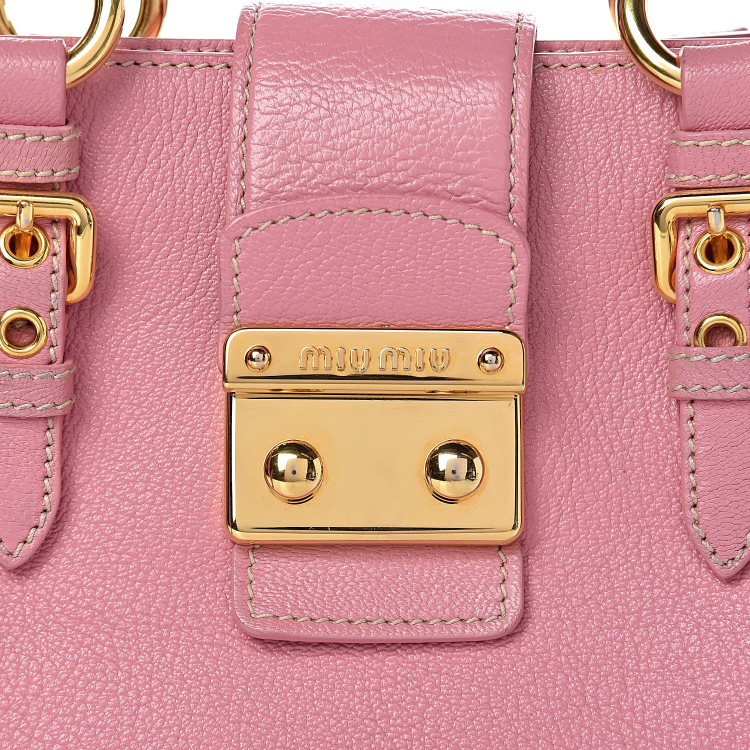 Miu Miu Goatskin Madras Shopping Tote Rosa 10 of 22
