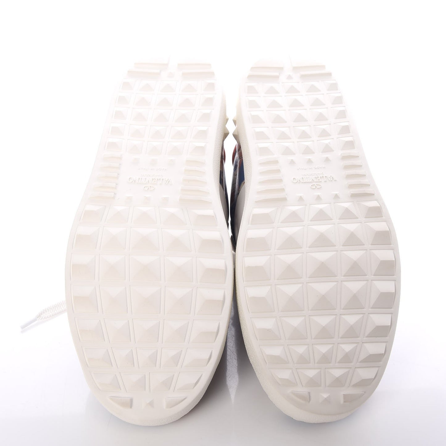 Calfskin Japanese Bird Print Rockstud Open Sneakers 40
