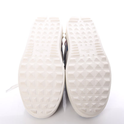 Valentino Garavani Calfskin Japanese Bird Print Rockstud Open Sneakers 40 7 of 9