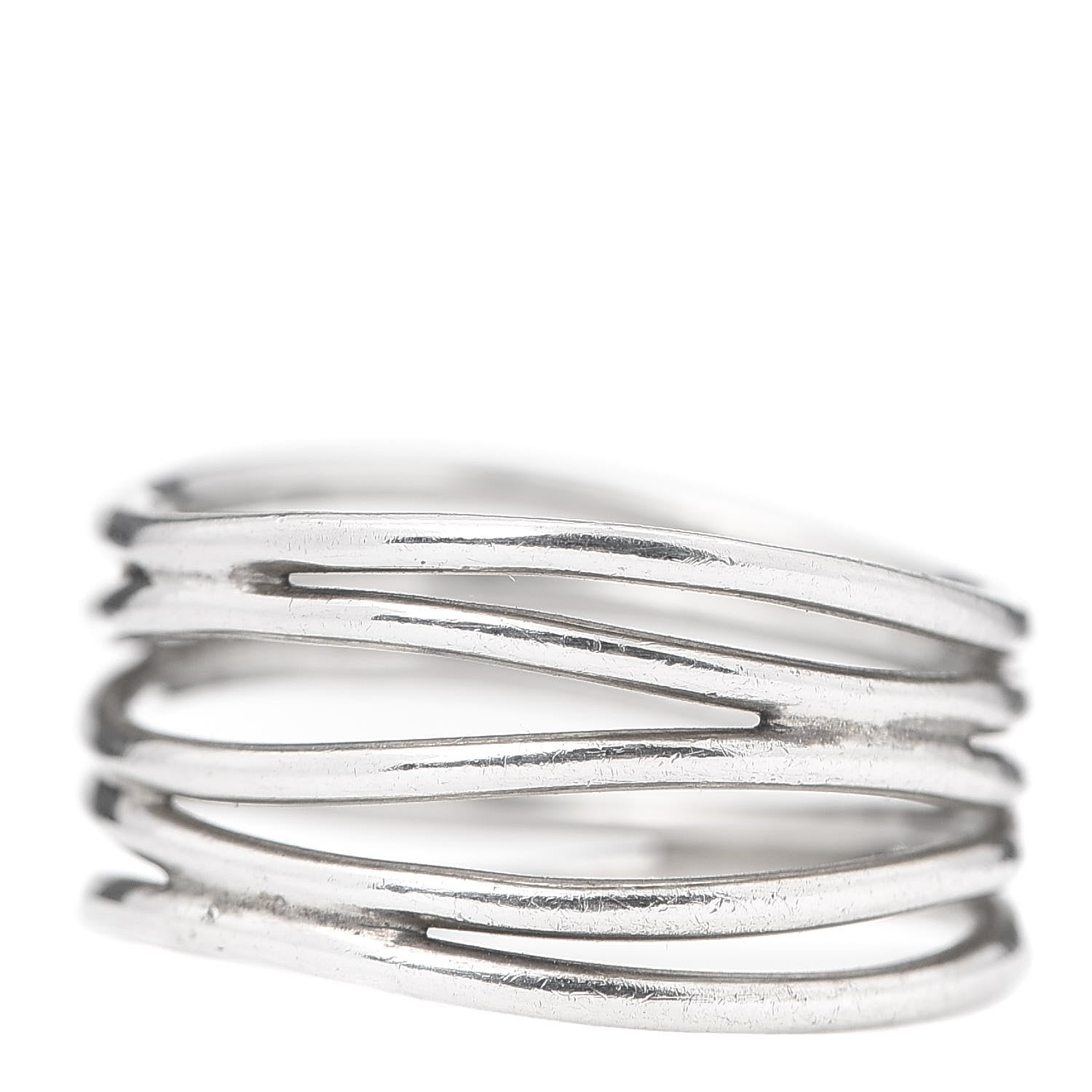 Tiffany Sterling Silver Elsa Peretti 5 Row Wave Ring 51 5.75 3 of 4