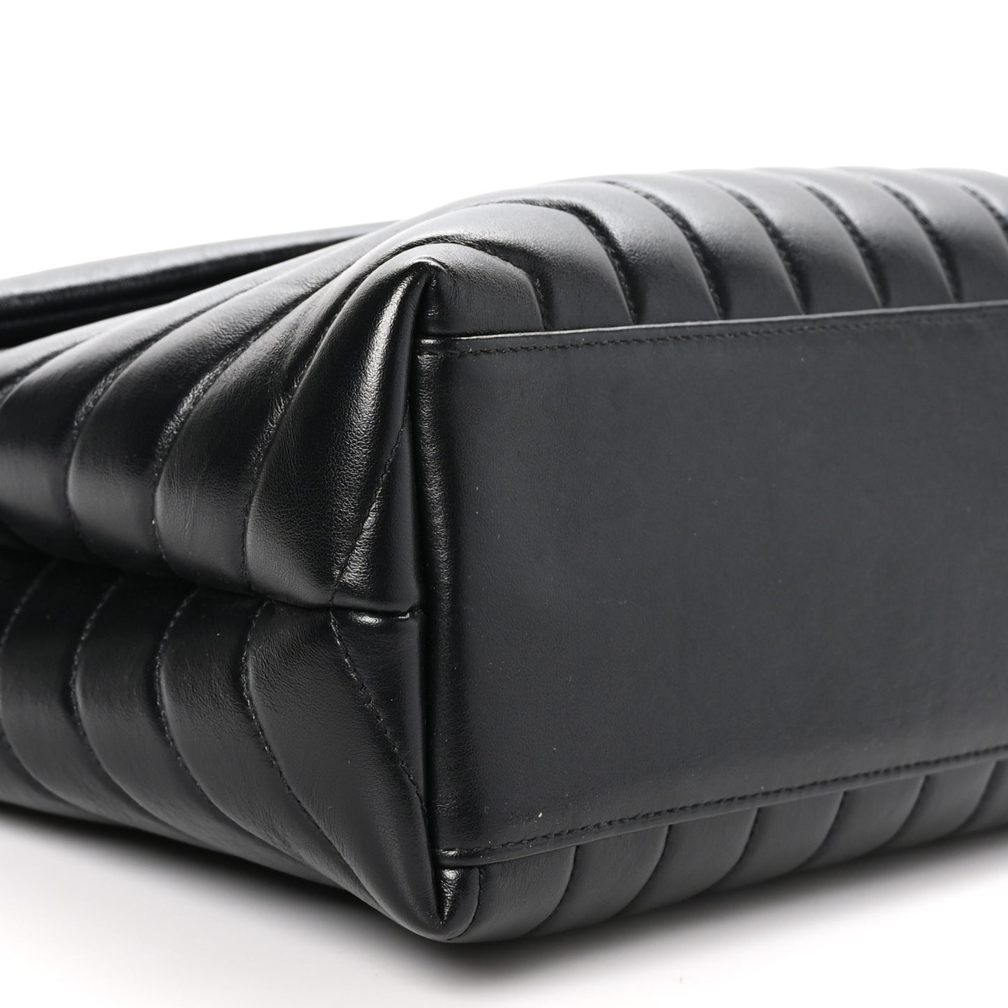 Calfskin Y Quilted Monogram Monochrome Medium Loulou Chain Satchel Black