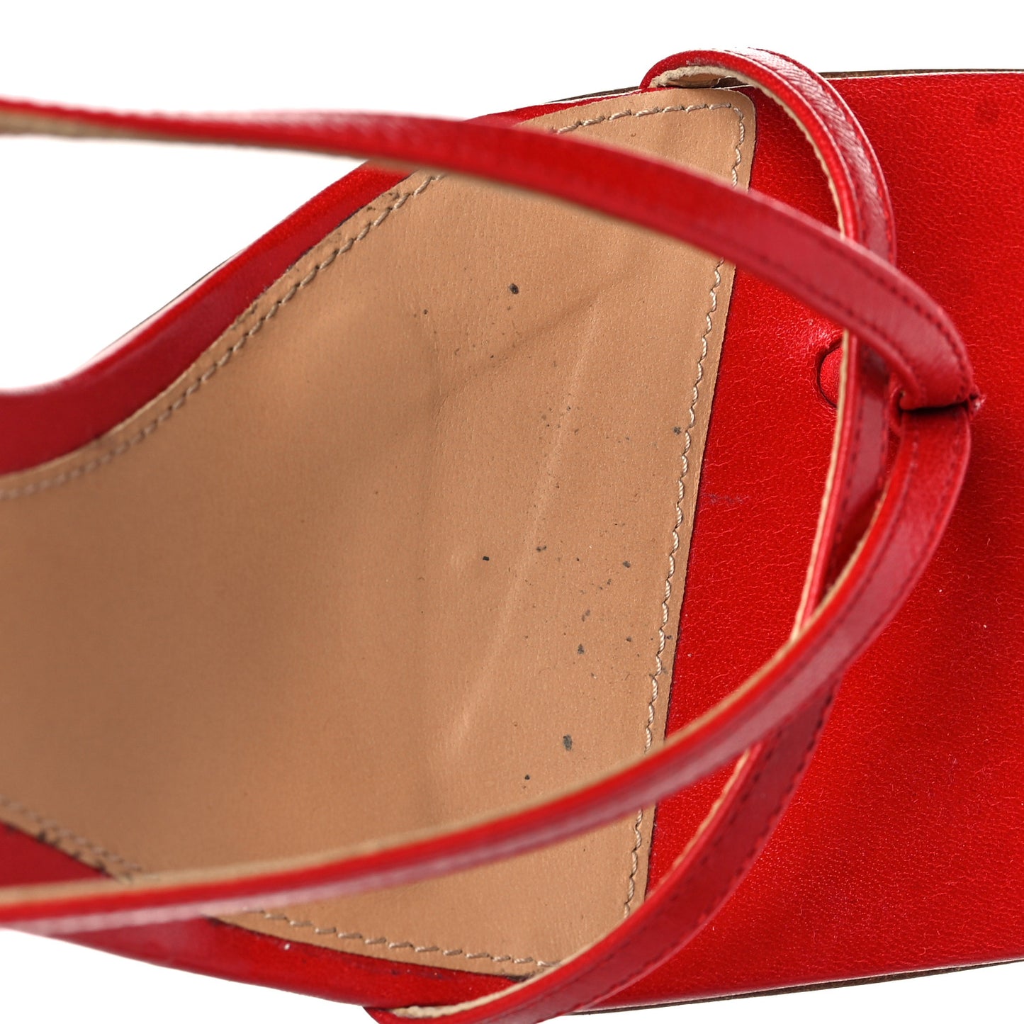 Lambskin Stretch Multi Strap 90mm Sandals 37 Tomato